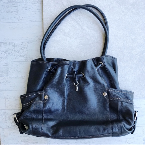 Fossil Handbags - Fossil Black Leather Shoulder Purse Bag
